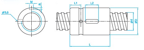 SCI8010滾珠絲桿尺寸圖 SCI8010滾珠絲桿尺寸圖